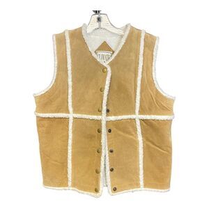 Vintage Climate Zone Shearling Leather Vest XXL Western Ranch Style size XXL